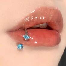 Lip Ring No Man's Land Sweet Internal Thread Horseshoe Ring Hot Girl Lip Stud Replacement Stud Cartilage Piercing Jewelry Non-Fading Halloween Christmas Daily Wear - Purple - View 3