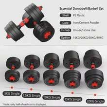 Set Of Adjustable Dumbbells 10/15/20/25/30 Kg, Multifunctional Weight Set With Straight Necks And Non-Slip Handles - Black - View 7
