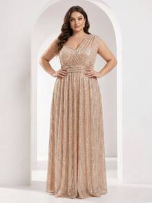 YISIKADO Sequin One-Shoulder Evening Gown - Champagne - View 4