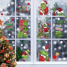 The Grinch 1set Christmas Window Stickers, Stickers, Window Glass Stickers, Window Stickers, Christmas Decorative Items - Multicolor - View 1