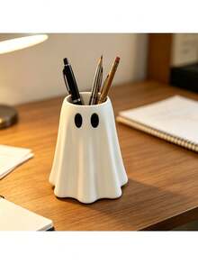 Ghost Shaped Beverage Can Holder, Cute Ghost Cup Sleeve, Fun Halloween Desktop Decoration, Highly Attractive Can Protector, Indoor Party Tabletop Ornament, Halloween Festival Decor & Party Gift - Multicolor - View 9