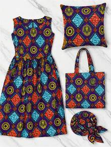 6 Yards Nigerian Traditional African Ankara Style Wax Print Fabric, Floral Geometric Pattern Cloth, Soft Printed Textile For Women Dresses, Headwrap, Skirt, Party Outfit, DIY Sewing & Handcraft Projects - Batik Fabric - View 8