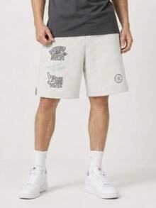 Li-Ning Wade X Timothy Goodman Collaboration Men's Loose Fit Sports Shorts AKSW379 - Gray Tile Gray - View 1