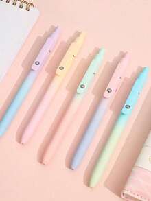 5pcs Startraveler Gel Pen Set, Aurora Design, Retractable Quick-Dry Black Ink Pens, 0.5mm Fine Tip, Premium Cute Ballpoint Pens, Smooth Writing, Soft Tones, Comfortable Grip, Suitable For School And Office Use. - Sets - View 4