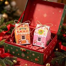 24 Pcs Christmas Empty Advent Calendar 24 Days House Shape Countdown Gift Boxes Christmas Cardboard Number Boxes With 24 Pcs Stickers For Xmas Holiday Party Decor - Multicolor - View 9