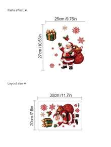 1pc,Multi-Style,Christmas Decoration Wall Sticker,Santa Claus/Car/Reindeer/Gift Box Pattern,PVC Self-Adhesive Removable Wall Sticker,Suitable For Bedroom,Living Room,Kitchen,Dining Room,Bathroom Background Wall,Toilet Sticker/Car Sticker - Multiple Styles - View 7
