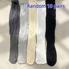 2/3/5/10 Pairs White Layered Socks, Women's Mid-Calf Socks, Women's Knee-High Socks, Summer/Autumn Thin Style Ankle Boots Matching Mid-Calf Socks, Also Suitable For Ankle Boots, Solid Color Knee-High Socks, Y2K Style, Comfortable, Halloween Christmas Back To School Season Student Mid-Calf Socks, Women's Socks, Autumn Socks, Suitable For Travel And Home Use - Multicolor - View 11