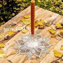 1 cái khăn trải bàn viền ren, khăn trải bàn tròn jacquard polyester hiện đại chịu nhiệt chống bụi, phù hợp cho bàn tròn, bàn cà phê, trang trí hàng ngày và tiệc cưới - Màu Khaki - Xem 4
