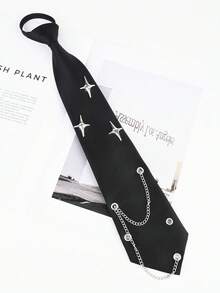 Women's Bow Tie, Minimalist Versatile Eyelet Tie, Personalized Pull-To-Tighten No-Tie Necktie - Black 1 - View 1