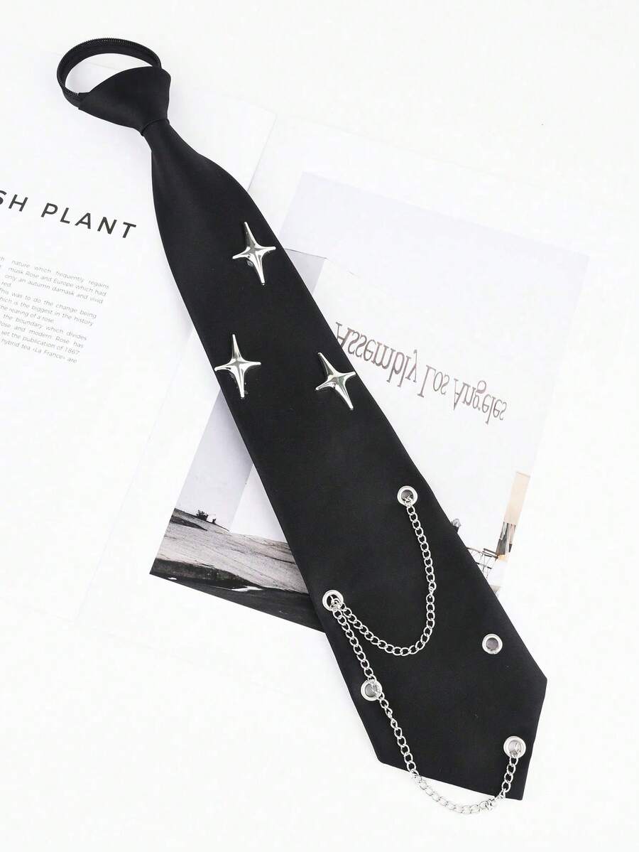 Women's Bow Tie, Minimalist Versatile Eyelet Tie, Personalized Pull-To-Tighten No-Tie Necktie - Black 1 - View 1