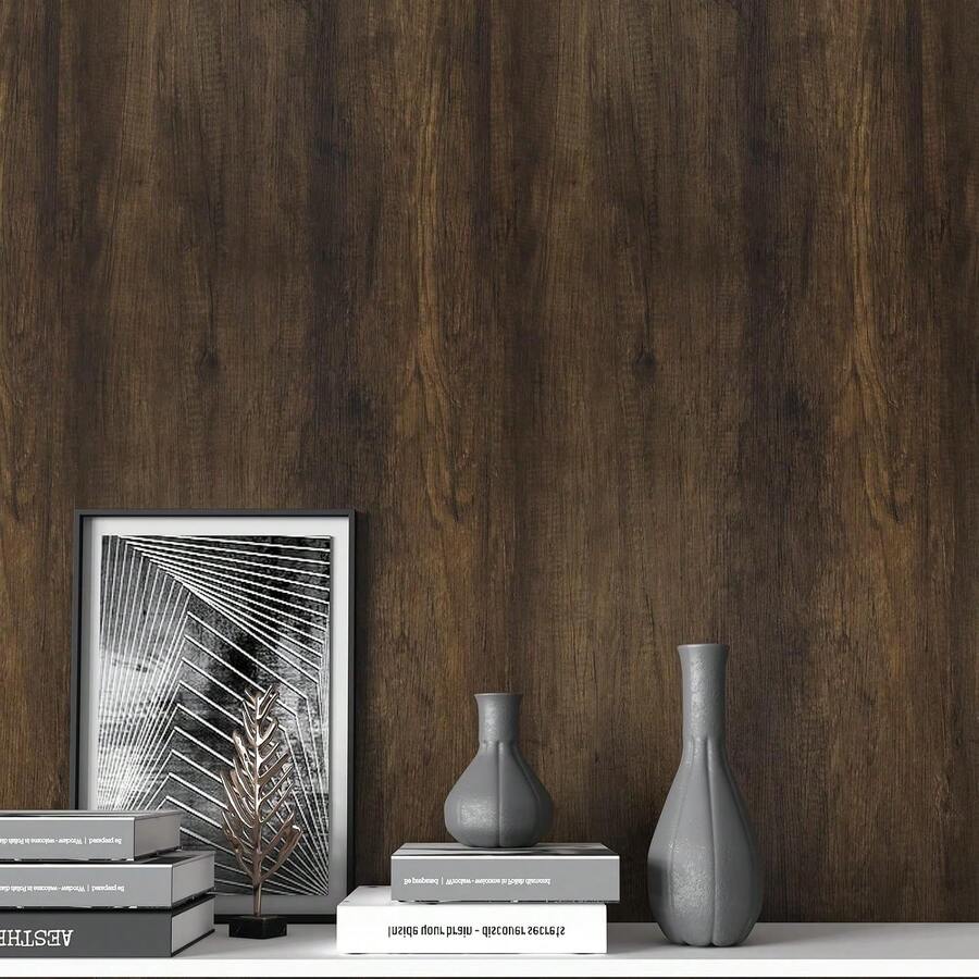 1 Roll Brown Minimalist Elegant Wallpaper