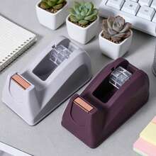 1pc Desktop Tape Dispenser + 6pcs Tapes, Skin-Like Texture, With Weighted Non-Slip Base, Suitable For Office, Crafting, Art Projects, Home Scrapbooking, School, Gift Wrapping And Parcel Delivery - Sets - View 3