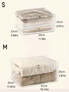 Large Capacity Storage Bag Quilt Storage Bag Household Transparent Clothing Sorting Bag Handheld Storage Bag For Closet Organizer Bedroom Closet Storage Containers Organizer For Blankets Beddings Comforter Pillow Home Back To School - Multicolor - View 8