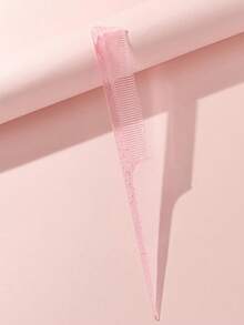 Pink Wet/Dry Dual-Use Pointed Tail Comb (1pc) - Medium Plastic Material, Fashion Glitter Design, Transparent Fine Teeth, Easy To Store; Suitable For Vanity, Bathroom And Countertop; Essential Hair Styling Tool, Suitable For Hair Salon, Beauty Salon, Back To School And Travel Vacation Use. - Multicolor - View 2
