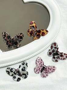 Autumn And Winter Hanging Hole Leopard Print Butterfly Accessories, Diy Flat Bottom Phone Case Pendant Decoration Accessories Wholesale - Multicolor - View 10