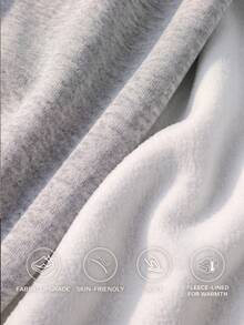 Women's Casual Fleece Lined Oversized Hooded Sweatshirt With Pockets, Essential For Pet Owners, Autumn/Winter Daily Wear - Light Grey - View 9
