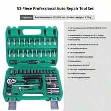 Multi-Specification Socket Wrench Tool Set, 46/53pcs, Vanadium Steel Ratchet Wrench Kit, Multi-Purpose Automotive Repair And Home Maintenance Hand Tool Set, With Portable Hard Shell Storage Box - A - View 9