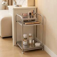 Modern Stainless Steel Storage Rack, No Assembly Required Open Bedside Table With Storage Space, Space-Saving Multi-Functional Home Organizer, No Power Needed, Suitable For Sofa Side And Kitchen Practical Storage Rack - Multicolor - View 7