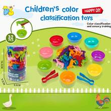 1 Set Juguetes educativos de conteo de animales de goma suave Montessori para niños, juego de aprendizaje temprano cognitivo con cuencos para clasificar y hacer coincidir colores, excelente para el desarrollo de habilidades matemáticas y el juego sensorial, regalo ideal para la interacción entre padres e hijos (colores aleatorios en el empaque) - Conjunto de juguetes de iluminación. - Ver 20