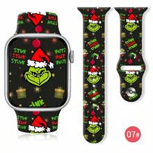 The Grinch Christmas Series Apple Silicone Watch Band Printed Compatible With Apple S10/11 - Multicolor - View 6