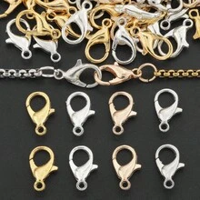 100pcs Random Mixed Color Lobster Clasp, Suitable For DIY Phone Chain End Clasp, Jewelry Clasp, Necklace, Bracelet, Anklet, Jewelry Making, Keychain, Bag Pendant, Accessory Making Material, DIY Jewelry Making Parts - Lobster Claw Clasp - View 4
