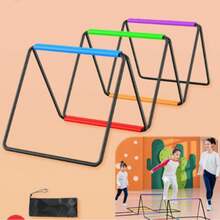 1pc Kids Agility Hurdle, 6pcs Adjustable Training Hurdle Set With Storage Bag, Foldable Children Sports Training Equipment, Indoor And Outdoor Exercise - Multicolor - View 2