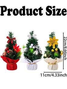 1pc Mini Desktop Christmas Tree, Artificial Small Pine Christmas Tree, Suitable For Christmas Decoration, Desktop Decor, Home Decor And Room Decor. Christmas Desktop Bedroom Home Indoor Decoration, Home Office Desk, Holiday Party Table Centerpiece - Multicolor - View 10