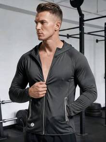 Men's Summer Lightweight Hooded Jacket, Men's Summer Outdoor Fishing Clothing, Ice Silk Lure Fishing Outdoor Skin Jacket, Cycling Wear - Dark Grey - View 3