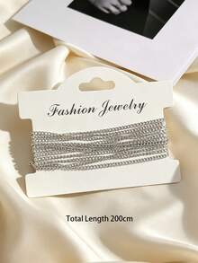 2m/5m Per Pack DIY Handmade Necklace Bracelet Jewelry Loose Chain Accessories, 304 Stainless Steel Color-Preserving Flat Side Chain, Suitable For Sweater Chain, Collarbone Chain, Bracelet Making - Side Flat Chain - View 5