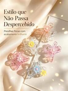pacote com 12 piranhas de Cabelo Elegante Grande 9cm Acessório Feminino Delicado - modelo 3 - Visão 8