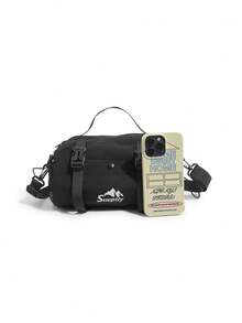 Functional Shoulder Bag, Universal Small Bag, Lightweight Outdoor Travel, Waterproof Small Shoulder Bag, Mobile Phone Bag, Bucket Bag - Black - View 4
