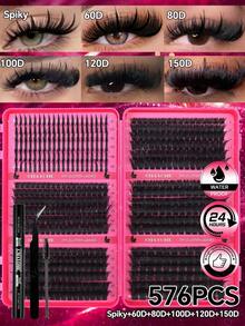 720/684/648/200pcs Multi-Style D-Curl Eyelash Clusters Set, 8-16mm Large Capacity Individual Lashes. Easy For Daily Makeup Use At Home. Suitable For Dates, Travel, Photography, Weddings, Holidays And Cosplay False Eyelashes - Multicolor - View 9
