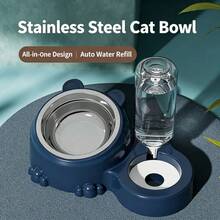 1 Buah Mangkuk Makanan dan Air Otomatis 2-in-1 untuk Kucing dan Anjing, Tempat Makan Hewan Peliharaan, Mencegah Cedera Leher dan Benturan, Tersedia dalam Berbagai Warna, Cocok untuk Anjing dan Kucing Kecil - Kapasitas besar - View 6