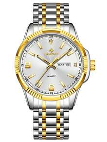 LIGE Men's Fashion Brand Watch Luminous Date Quartz Watch Water-Resistant Stainless Steel Bracelet Skeleton Dial Men's Watch - Silver - View 16