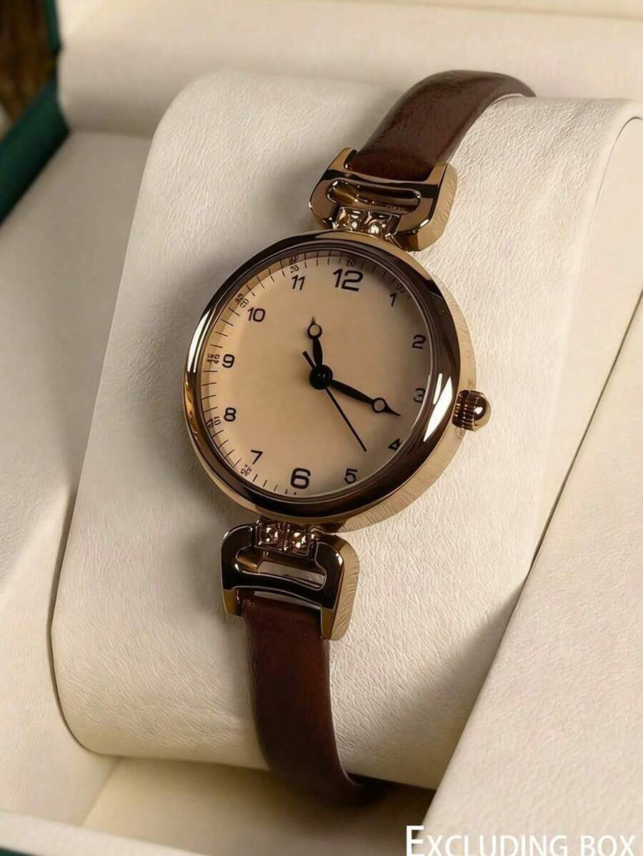 Women's Vintage Quartz Watch, Suitable For Students, High Cost-Performance Luxury British Style Small Dial Women's Watch - Brown - View 1