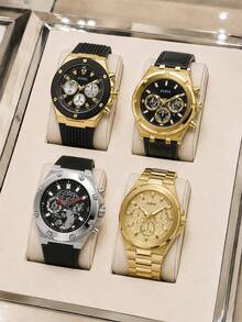 Guess Men's Bracelet Watch Round Multi-Dial Chronograph Style Textured Bezel Rugged Dial Quartz-Style Business Casual Office Daily Wear Special Edition - one-size - View 7