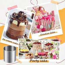 Round Cake Rings Mold, 2*3-Inch Mini Cake & Pastry Ring, Stainless Steel Mousse Dessert Rings Set Cake Cookie Biscuit Cutter Muffin Baking Molds(1/2/4pcs) - Silver - View 2