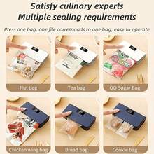 1pc Portable USB Rechargeable Bag Sealer, Snack Sealer, USB Rechargeable - Suitable For Fruits, Vegetables, Snacks, Potato Chips - Essential Tool For Outdoor Picnic, With 6 Adjustable Modes, Suitable For Storing Snacks, Candies And Plastic Bags, Compact Design, Sturdy Structure, Built-In Cutter Perfect For Home Kitchen Use, Convenient For Outdoor Or Home Use - Multicolor - View 5