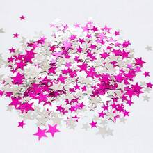 100pcs Star-Shaped Glitter Sequins, Christmas Atmosphere Decor Star Confetti, Party Tabletop Scatter Decoration Glitter - Multicolor - View 11