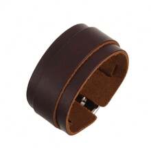 1 pieza Pulsera de moda para hombre, pulsera de cuero brillante con diseño minimalista en forma de V y X, adecuada para uso diario - cuero - Ver 39