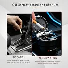 Sporty Portable Car Ashtray With Lid, Odor-Proof Leak-Proof Car Cup Holder Ashtray, With Sport Logo, Detachable Easy-To-Clean ABS Plastic Inner Liner, Car Interior Decoration Accessory - Sporty Style - View 10