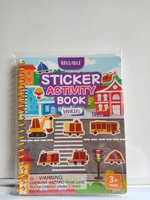 كتاب ملصقات جيلي قابل لإعادة الاستخدام للأطفال، كتاب نشاط ملصقات كرتونية متعددة المشاهد، لعبة ملصقات محمولة هادئة ومشغولة هدية - متعدد الألوان - مشاهدة 14