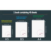 1 Notebook 40 Sheets Grid Paper, Grid Notebook, Sketchbook, Drawing Paper, Memo Pad, Loose-Leaf Notebook, Grid Draft Paper, Calculation Draft Paper, Sketching Paper, Student Grid Notebook, Draft Paper, Double-Sided Grid Paper, Memo Paper, Art Notebook, Drawing Notebook - Black and White - View 4