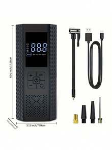 Portable Tire Inflator - 3x Fast 150 PSI Car Tire Air Compressor - Wireless Car Tire Inflator With Pressure Gauge And LED Light - Auto Shut-Off Electric Air Pump, Suitable For Cars, Motorcycles, Bicycles, Balls, Christmas Gift, Gift For Friends - A - View 7