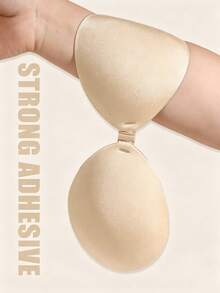 1pc Dual-Color Halter Neck Bra, Minimalist Korean Style, Matte Skin-Friendly Fabric, Rounded Shape, With Adjustable Transparent Halter Strap, Suitable For Various Exposed Outfits, Ideal For Dates, Gatherings, Travel, Parties, Evening Events And More - Multicolor - View 3