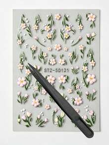 1 Set Adesivos, Scrapbook Supplies, Mixed Pattern Decor Stickers, Floral, Marine And Fruit Motif Decals, Self Adhesive Ornament Stickers For Nail, Phone, Gadget Surface Decoration - STZ-5D120121122 123 - View 11