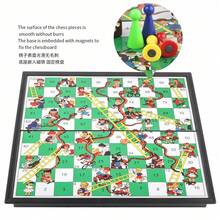 Magnetic Snakes And Ladders Game Set, Foldable Portable Design, Lightweight And Convenient, Travel Game Set Gift, Family Entertainment Toy - Multicolor - View 6