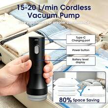 Two-In-One Vacuum Machine With Vacuum & Inflation Functions. Portable Design, Ideal For Pool Floats, Air Beds, Mattresses, Swim Rings, Inflatable Mats & Toys.Also For Vacuum Storage Bags And Clothes Organization. Ideal For Home And Outdoor Camping. - Multicolor - View 4