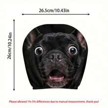 2pcs Funny Black French Bulldog Car Headrest Covers, Double-Sided Print Soft Stretchable Unisex Headrest Towels, Car Interior Decoration Universal Fit Headrest Protector - Black - View 9