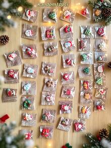 10Pcs Christmas Decor Note Clip Set Cute Reindeer Snowman Christmas Tree Design Wear‑Resistant Moisture‑Proof For Home Kitchen Holiday Decor Gifts Random Packaging Bag,Christmas Miniatures - A - View 7